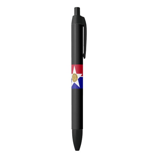 Vlag van Dallas (Texas) Zwarte Inkt Pen (Achterkant (Verticaal))