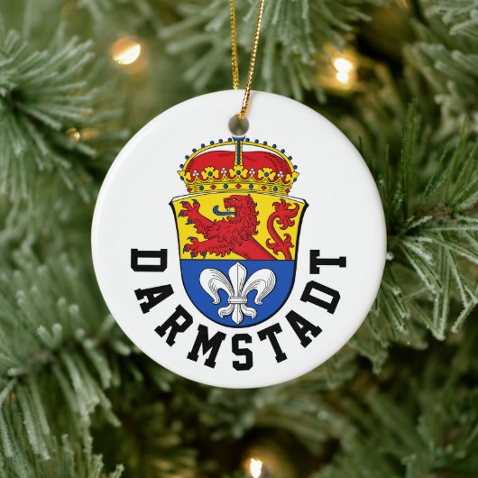 Vlag van Darmstadt, Duitsland Keramisch Ornament (Boom)