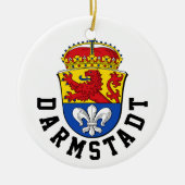 Vlag van Darmstadt, Duitsland Keramisch Ornament (Voorkant)