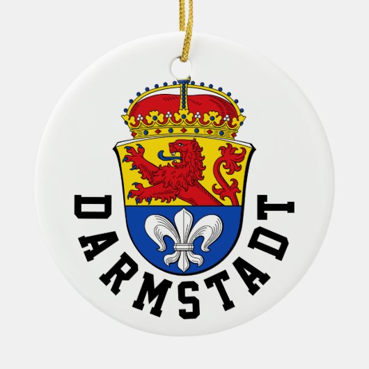Vlag van Darmstadt, Duitsland Keramisch Ornament (Voorkant)