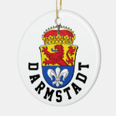 Vlag van Darmstadt, Duitsland Keramisch Ornament (Links)