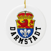 Vlag van Darmstadt, Duitsland Keramisch Ornament (Achterkant)