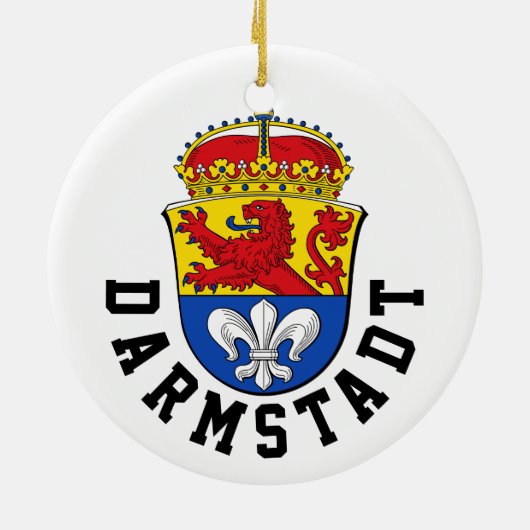 Vlag van Darmstadt, Duitsland Keramisch Ornament (Achterkant)