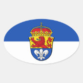 Vlag van Darmstadt, Duitsland Ovale Sticker (Voorkant)