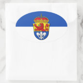 Vlag van Darmstadt, Duitsland Ovale Sticker (Tas)