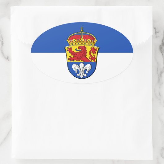 Vlag van Darmstadt, Duitsland Ovale Sticker (Tas)