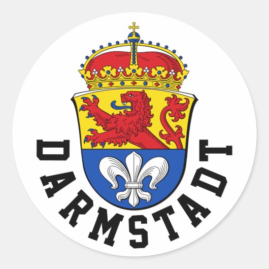 Vlag van Darmstadt, Duitsland Ronde Sticker (Voorkant)