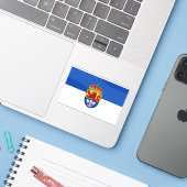 Vlag van Darmstadt Sticker (Laptop met iPhone)