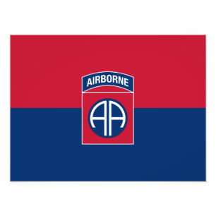 Vlag van de 82e Luchtlandingsdivisie Militair Vete Foto Afdruk
