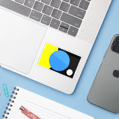 Vlag van de aarde sticker (Laptop met iPhone)