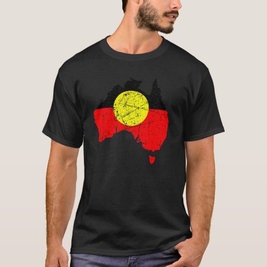Vlag van de Aboriginal Australia Land Grunge was a T-shirt (Voorkant)