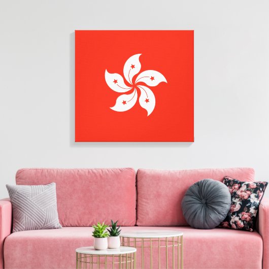 Vlag van de Afdruk van Hong Kong Canvas (Insitu (Woonkamer))