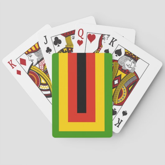 Vlag van de Afrikaanse Nationale Unie van Zimbabwe Pokerkaarten (Achterkant)