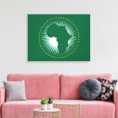 Vlag van de Afrikaanse Unie (Afrika) (Panafrica) Canvas Afdruk (Insitu (Woonkamer))