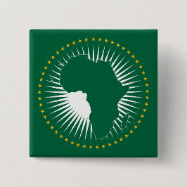 Vlag van de Afrikaanse Unie (Afrika) (Panafrica) Vierkante Button 5,1 Cm
