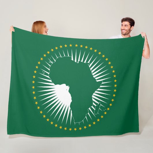 Vlag van de Afrikaanse Unie (Afrika) (Panafrika) Fleece Deken (In situ)