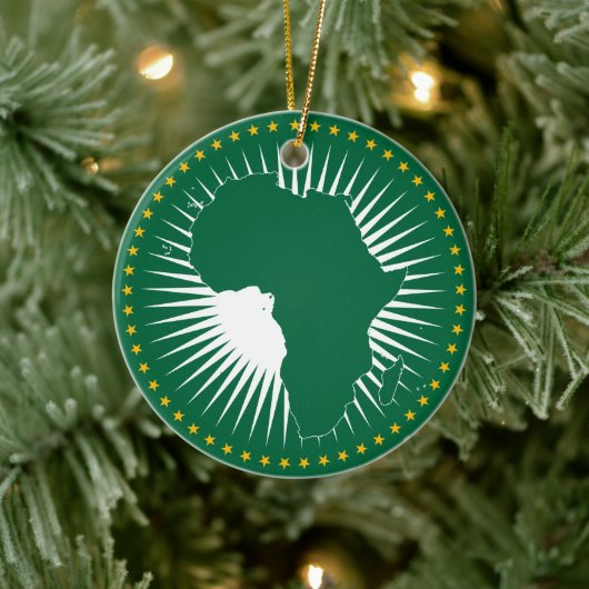 Vlag van de Afrikaanse Unie (Afrika) (Panafrika) Keramisch Ornament (Boom)