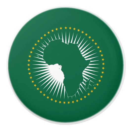 Vlag van de Afrikaanse Unie (Afrika) (Panafrika) Keramische Knop (Voorkant)