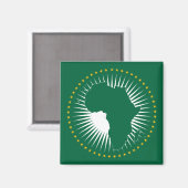 Vlag van de Afrikaanse Unie (Afrika) (Panafrika) Magneet (Voorkant / Achterkant)