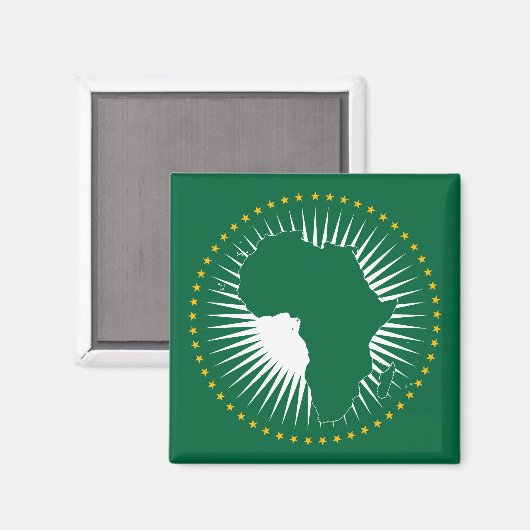 Vlag van de Afrikaanse Unie (Afrika) (Panafrika) Magneet (Voorkant / Achterkant)