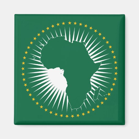 Vlag van de Afrikaanse Unie (Afrika) (Panafrika) Magneet (Voorkant)