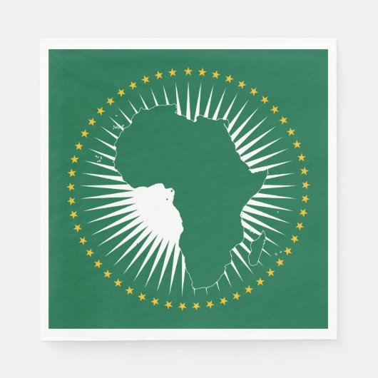 Vlag van de Afrikaanse Unie (Afrika) (Panafrika) Servet (Voorkant)