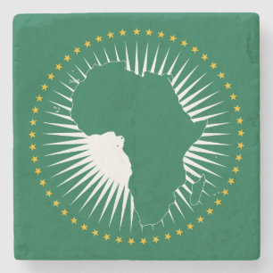 Vlag van de Afrikaanse Unie (Afrika) (Panafrika) Stenen Onderzetter