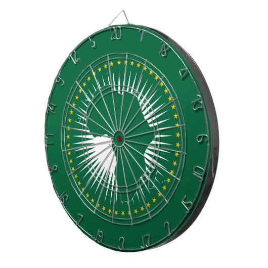 Vlag van de Afrikaanse Unie (continentaal Afrika) Dartbord (Voorkant Rechts)