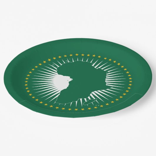 Vlag van de Afrikaanse Unie (continentaal Afrika) Papieren Bordje (Gekanteld)