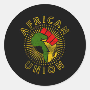 vlag van de afrikaanse unie hijst afrika ronde sticker