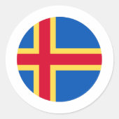 vlag van de Alandeilanden Ronde Sticker (Voorkant)