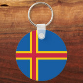 vlag van de Alandeilanden Sleutelhanger (Voorkant)