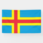 vlag van de Alandeilanden Spandoek (Horizontaal)