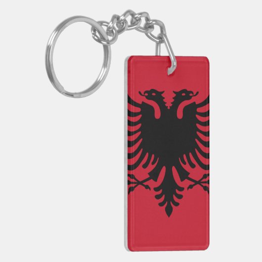 Vlag van de Albanese Sleutelhanger (Voorkant Links)