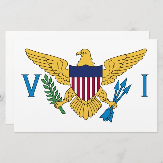 Vlag van de Amerikaanse Maagdeneilanden Briefpapier (Voorkant / Achterkant)