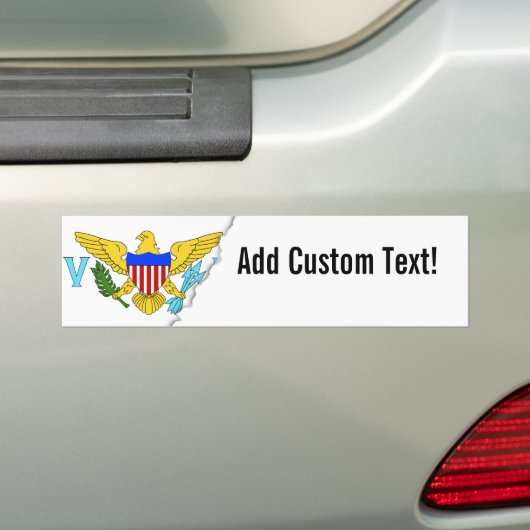 vlag van de Amerikaanse Maagdeneilanden Bumpersticker (Op auto)