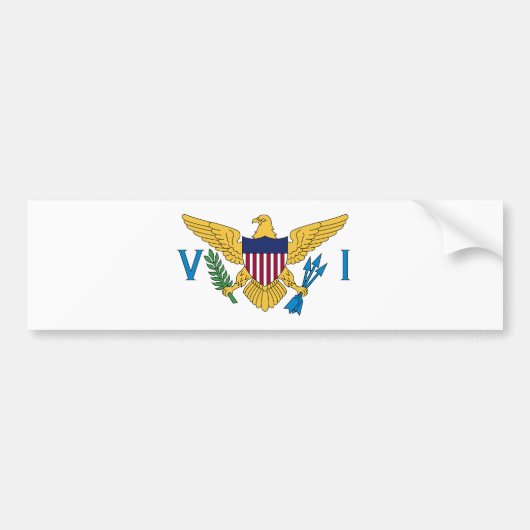 Vlag van de Amerikaanse Maagdeneilanden Bumpersticker (Voorkant)