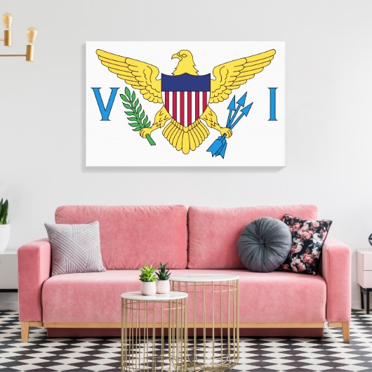 Vlag van de Amerikaanse Maagdeneilanden Canvas Afdruk (Insitu (Woonkamer))