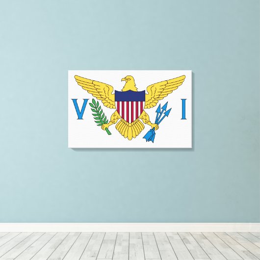Vlag van de Amerikaanse Maagdeneilanden Canvas Afdruk (Insitu (Houten vloer))