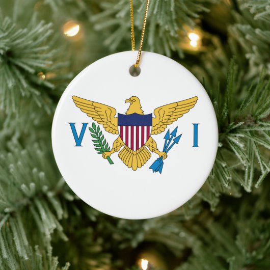 Vlag van de Amerikaanse Maagdeneilanden Keramisch Ornament (Boom)