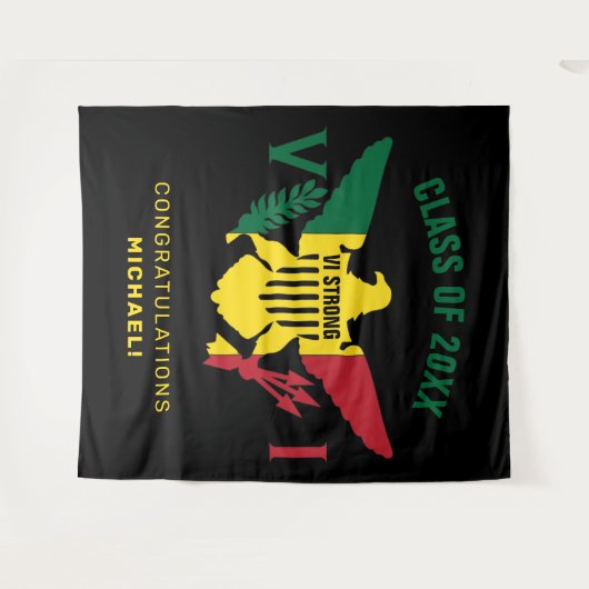 Vlag van de Amerikaanse Maagdeneilanden, klasse va Wandkleed (Voorkant (horizontaal))