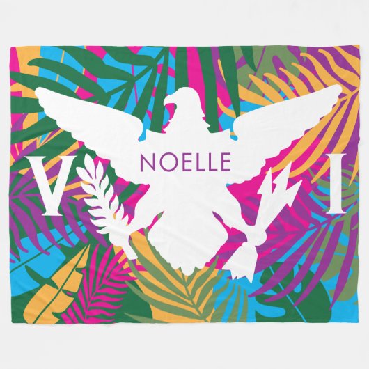 Vlag van de Amerikaanse Maagdeneilanden, kleurrijk Fleece Deken (Voorkant (Horizontaal))