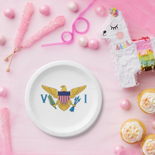 Vlag van de Amerikaanse Maagdeneilanden Papieren Bordje (Feest)