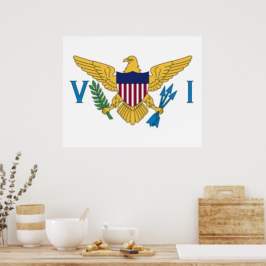 Vlag van de Amerikaanse Maagdeneilanden Poster (Keuken)