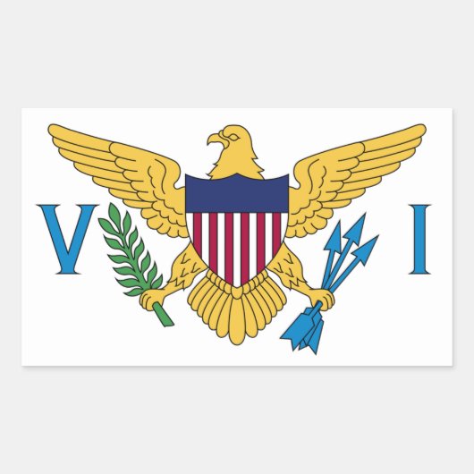 Vlag van de Amerikaanse Maagdeneilanden Rechthoekige Sticker (Voorkant)