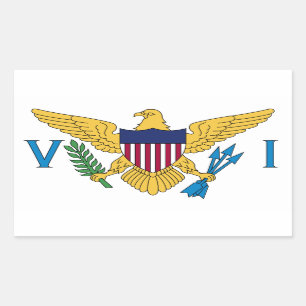 Vlag van de Amerikaanse Maagdeneilanden Rechthoekige Sticker
