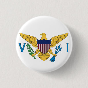 Vlag van de Amerikaanse Maagdeneilanden Ronde Button 3,2 Cm