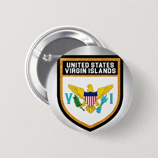 Vlag van de Amerikaanse Maagdeneilanden Ronde Button 5,7 Cm (Voorkant /achterkant)