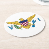 Vlag van de Amerikaanse Maagdeneilanden Ronde Kartonnen Onderzetter (Gebogen)