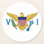 Vlag van de Amerikaanse Maagdeneilanden Ronde Kartonnen Onderzetter (Voorkant)
